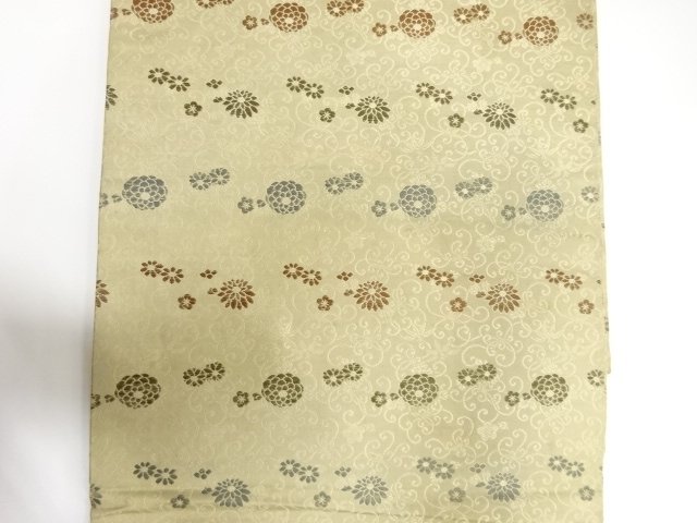  アンティーク　菊唐草模様織り出し丸帯（材料）